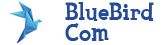 Logo BlueBird Com illustrant un oiseau bleu en plein envol